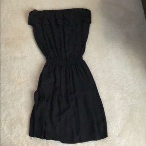 Black strapless dress